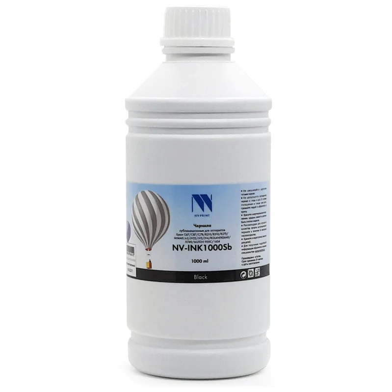 Чернила NV PRINT сублимационные NV-INK1000BkSb для аппаратов Epson, Mimaki, Mutoh, Roland (1000ml) Black, артикул NV-INK1000BkSb