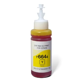 Чернила NV PRINT T6644 (C13T66444A) для Epson L100, L110, L120, L132, L200, L210, L222, L300, L312, L350, L355, L362, L366, L456, L550, L555, L566, L1300, L386, L486, L121, L3050, L3060, L3070, L364, L382,  L605, L655, L1455 (70 ml) Yellow совместимые, артикул NV-INK-T6644Y