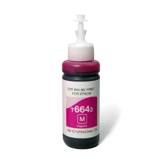 Чернила NV PRINT T6643 (C13T66434A) для Epson L100, L110, L120, L132, L200, L210, L222, L300, L312, L350, L355, L362, L366, L456, L550, L555, L566, L1300, L386, L486, L121, L3050, L3060, L3070, L364, L382,  L605, L655, L1455 (70 ml) Magenta совместимые, артикул NV-INK-T6643M