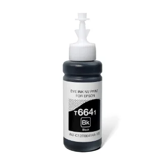 Чернила NV PRINT T6641 (C13T66414A) для Epson L100, L110, L120, L132, L200, L210, L222, L300, L312, L350, L355, L362, L366, L456, L550, L555, L566, L1300, L386, L486, L121, L3050, L3060, L3070, L364, L382,  L605, L655, L1455 (70 ml) Black совместимые, артикул NV-INK-T6641Bk