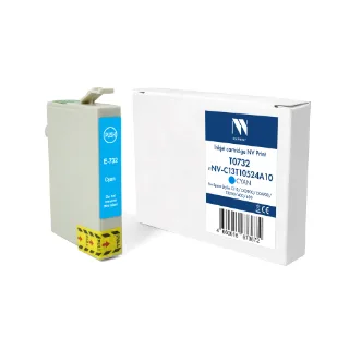 Струйный картридж NV Print T0732 (NV-C13T10524A10) Cyan для Epson Stylus C110/СХ3900/CX4900/TX200/400/600 (13.5 мл) совместимый, артикул NV-C13T10524A10