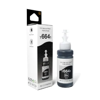 Чернила NV Print T6641 (NV-C13T66414A) для аппаратов Epson (70 ml) Black (в коробке) совместимые, артикул NV-C13T66414A