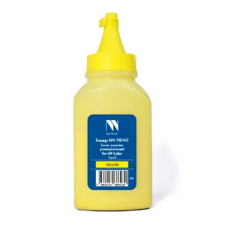 Тонер NV Print для HP Color универсальный Type2 (60г) Yellow совместимый, артикул NV-HPColor-Type2-60gY