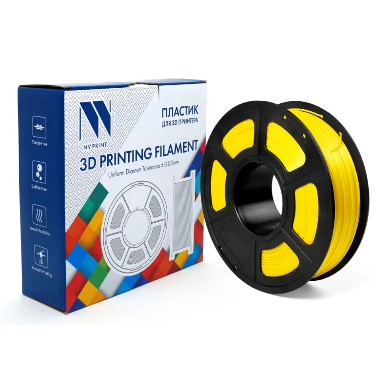 Филамент NV PRINT Silk PLA+ GOLDEN золотистый для 3D печати диаметр 1.75мм    масса 1 кг, артикул NV-3D-SILK-PLA-P-GOLDEN
