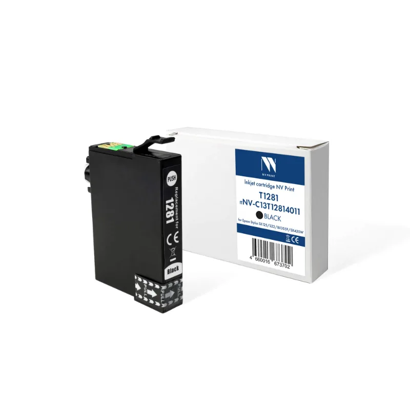 Струйный картридж NV Print T1281 (NV-C13T12814011) Black для Epson Stylus SX125/S22/BX305F/SX420W (15 мл) совместимый, артикул NV-C13T12814011