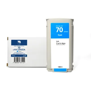 Струйный картридж NV Print 70 (NV-C9452A) Cyan для HP DesignJet Z2100/Z3100/Z3200/Z5200/Z5400 (130 мл) совместимый, артикул NV-C9452A